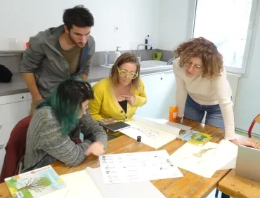 Les participants utilise une clé de détermination pour retrouver les différentes plantes. 