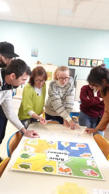 Les participants apparient les graines et les plantes correspondantes.