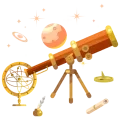 Illustration de vieux instruments d'astronomie